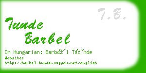 tunde barbel business card